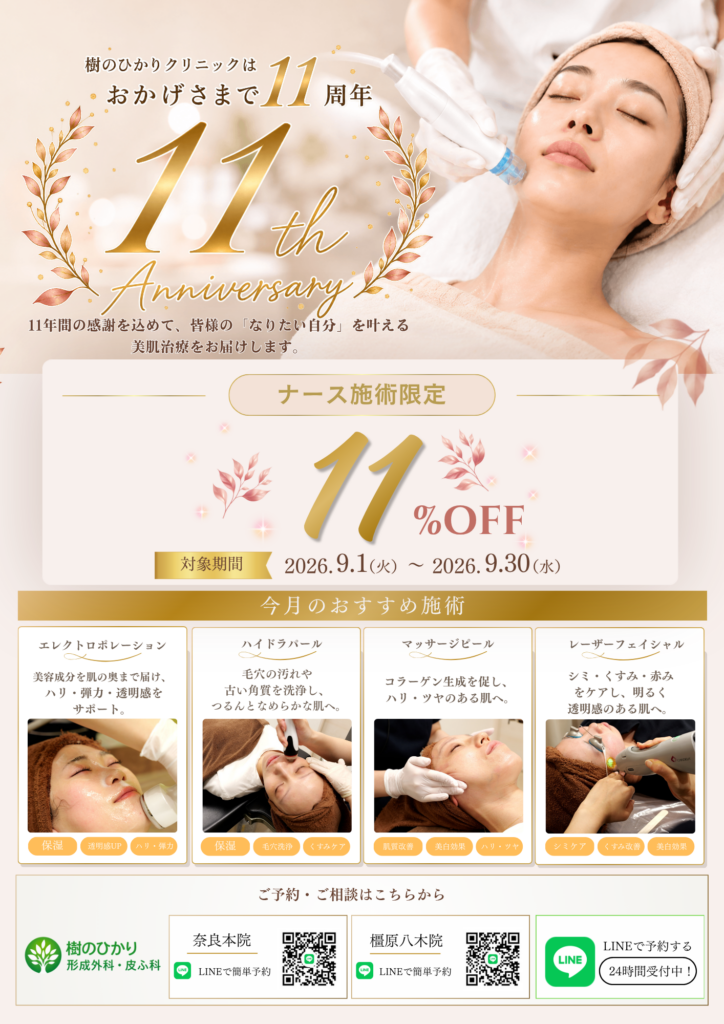 樹のひかり形成外科・皮ふ科 11周年記念キャンペーン